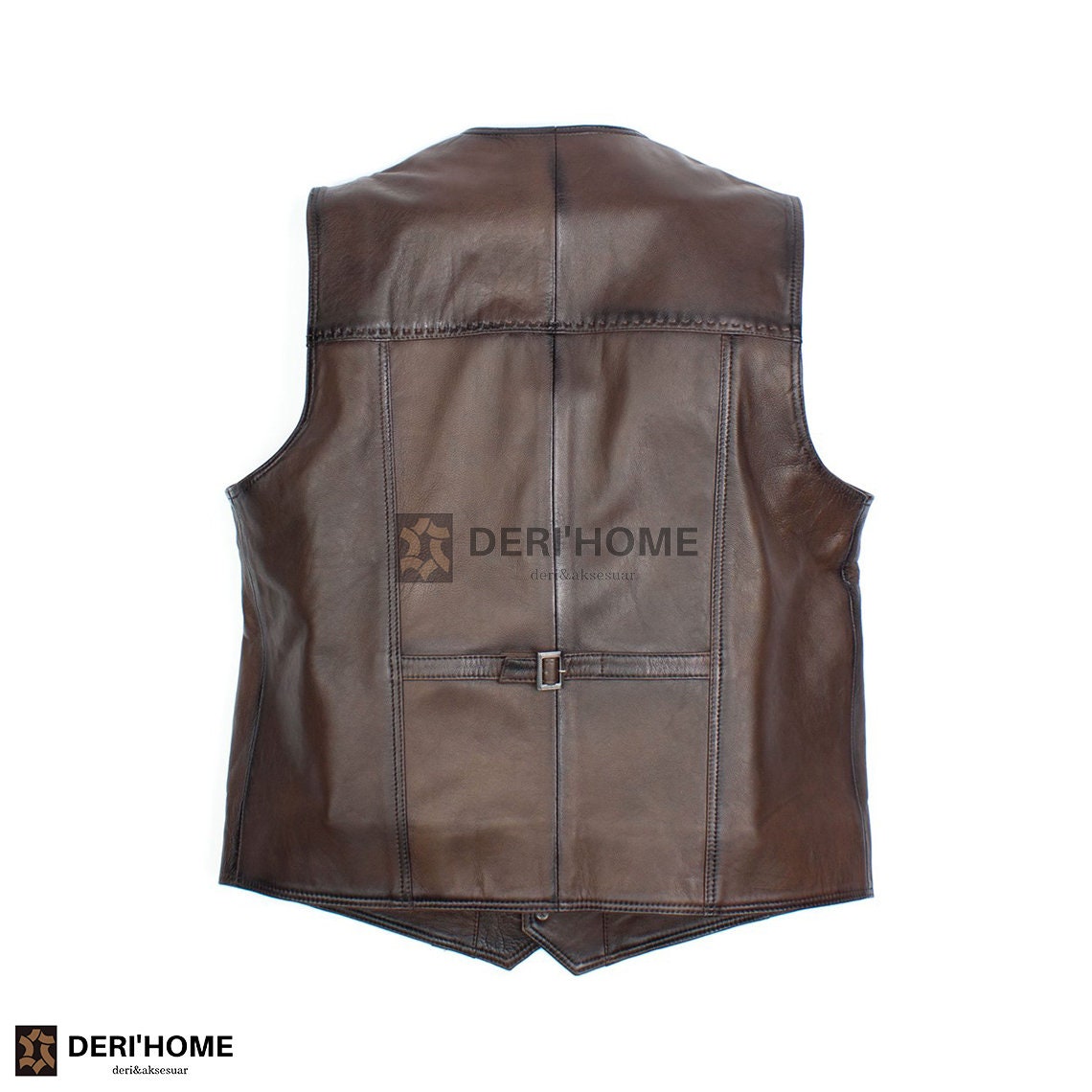 Brown Leather Vest, Lamb Leather Vest, Dark Brown Leather Vest Men