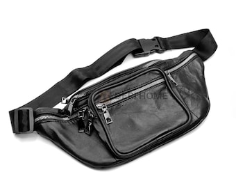 Black Leather Fanny Pack, Leather Bum Bag, Brown Leather Fanny Pack, Leather Sling Bag, Leather Hip Bag, Leather Waist Bag, Leather Belt Bag