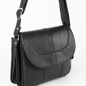 Small Leather Crossbody Bag, Black Leather Messenger Bag Women, Leather Shoulder Bag, Mini Leather Cross body Purse, Leather Purse, Satchel