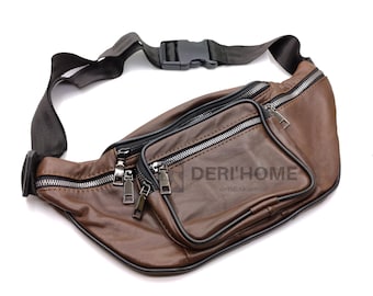 Brown Leather Fanny Pack, Leather Bum Bag, Black Leather Fanny Pack, Leather Sling Bag, Leather Hip Bag, Leather Waist Bag, Leather Belt Bag