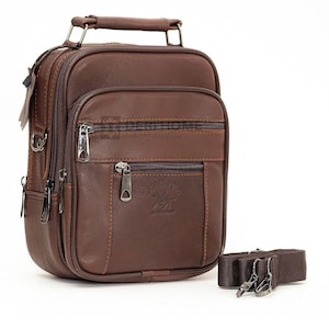 Sac messager en cuir marron pour homme, sac bandoulière en cuir pour homme, porte-documents en cuir, sac à bandoulière en cuir pour homme, accessoires en cuir pour lui
