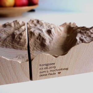 Carte topographique en bois 3D personnalisée et extensible : Cube Alps Relief, Art mural 3D
