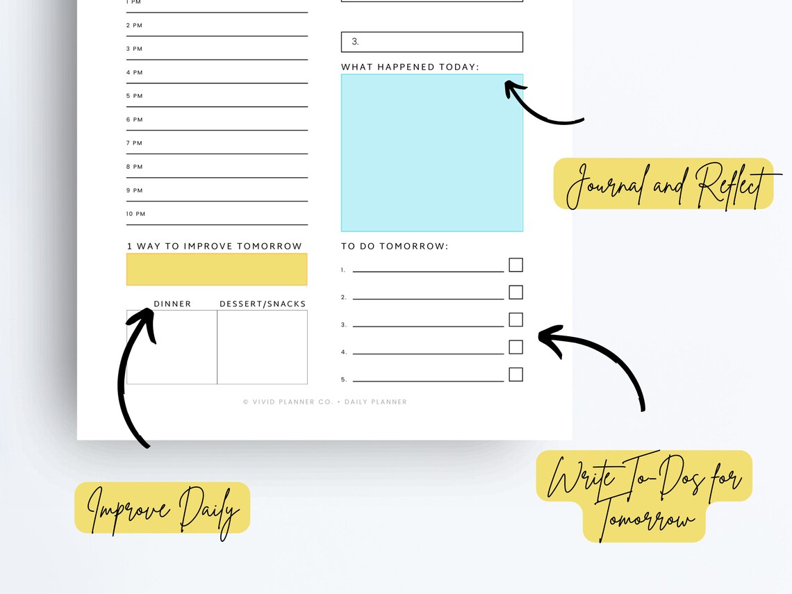 Daily Planner Printable PDF, Daily to Do List Printable || Plan Your ...