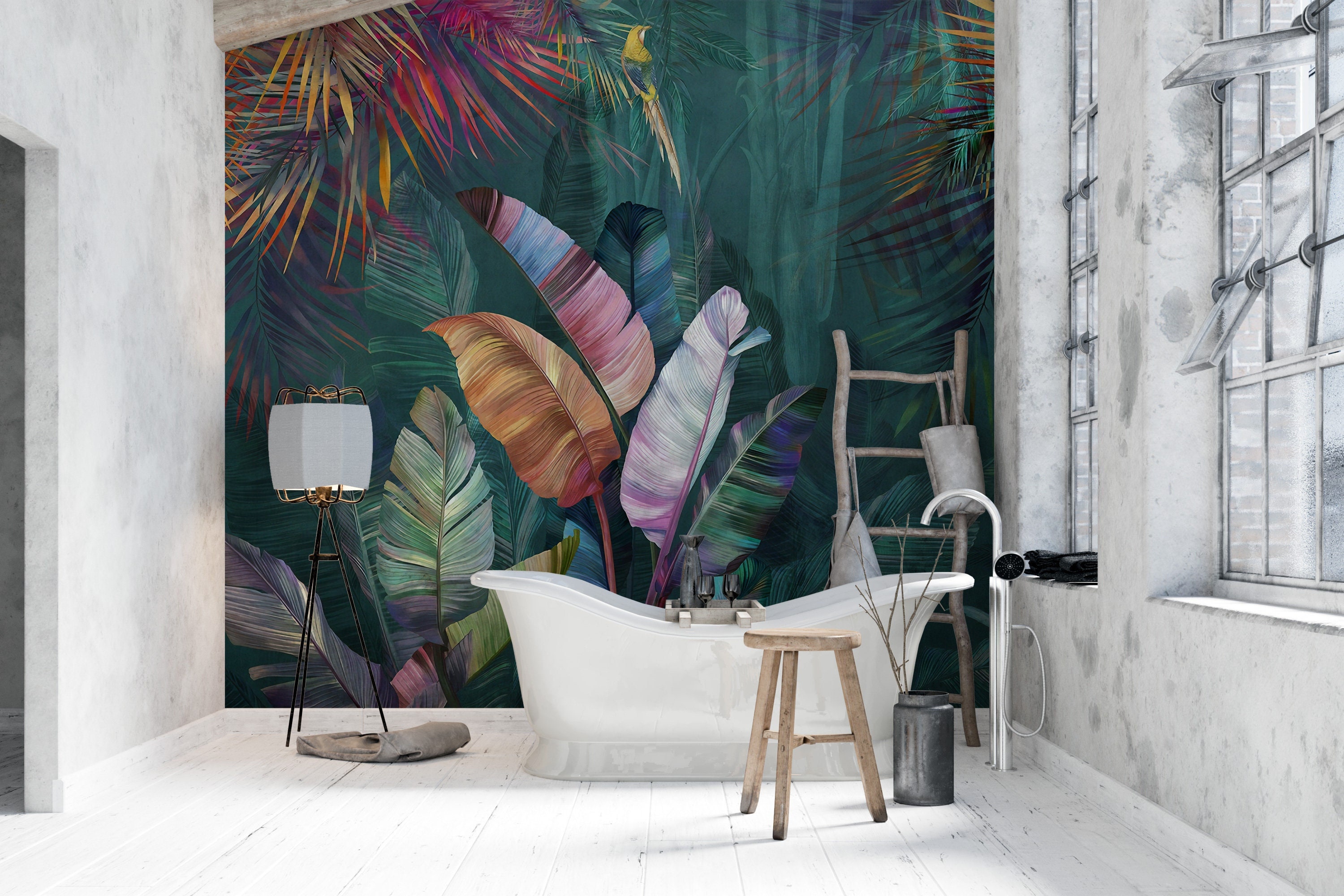 Abstract Leaf Mural - Etsy Canada