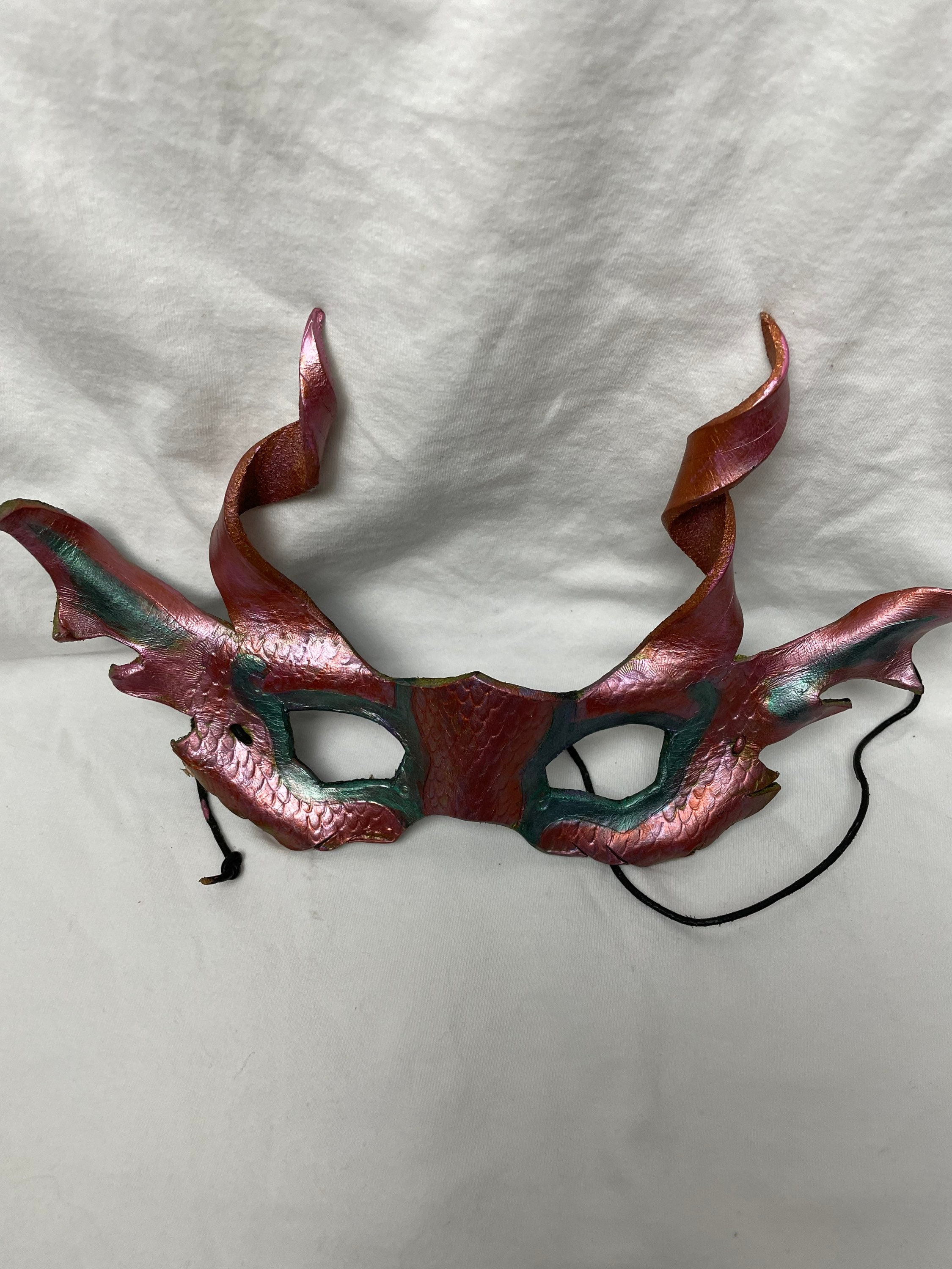 Leather Dragon Mask Muzzle Half Face MASK Fantasy Larp Cosplay Costume  Warrior Alchemist Steampunk High Quality Leather Red Black Custom 