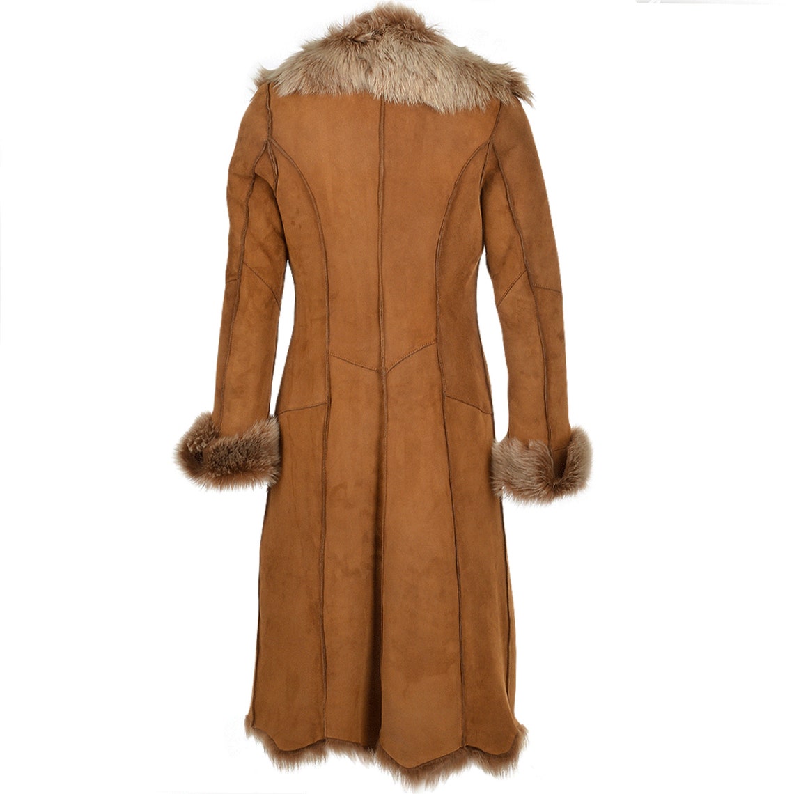 Women's Shearling Coat in Genuine Suede Leather/ Vintage Etsy Canada