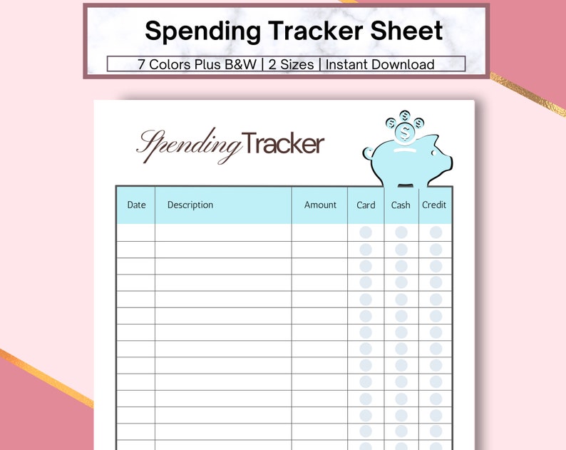 Spending Tracker Printable Spending Log Expense Tracker - Etsy