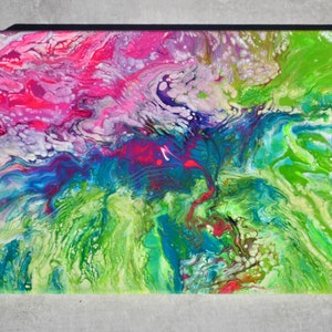 Original Abstract Painting, &quot;Lucid&quot;, VIXYSARTSTUDIO, Colorful Bright Artwork, Dream, Acrylic Pouring, 16&quot; X 12&quot;