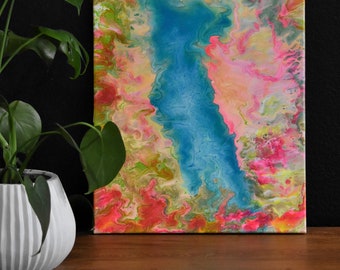 Original Abstract Acrylic Painting, Pastel Artwork, "Fairy Pools" (20" x 16")