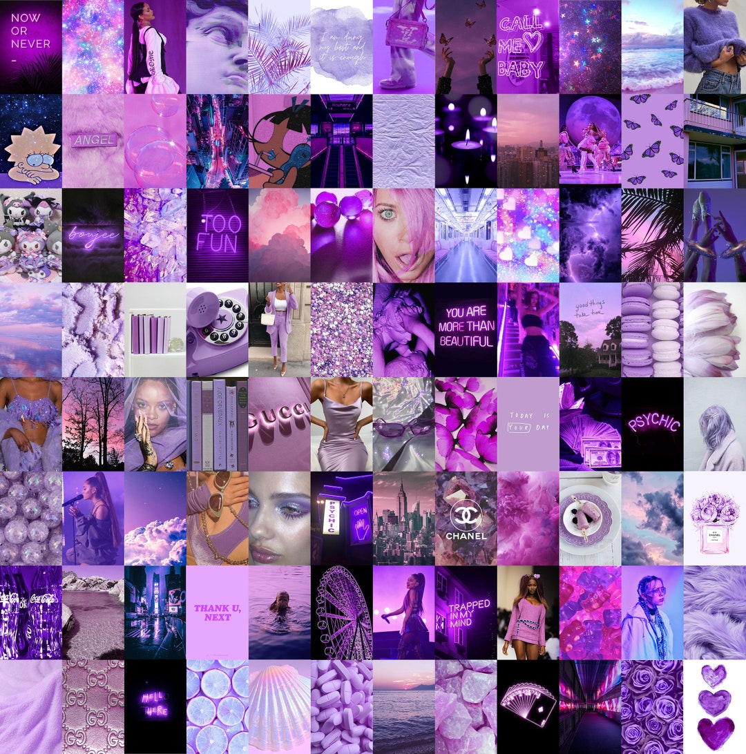 Purple Aesthetic Wall Collage Kit 96 PCS Trendy Collage - Etsy