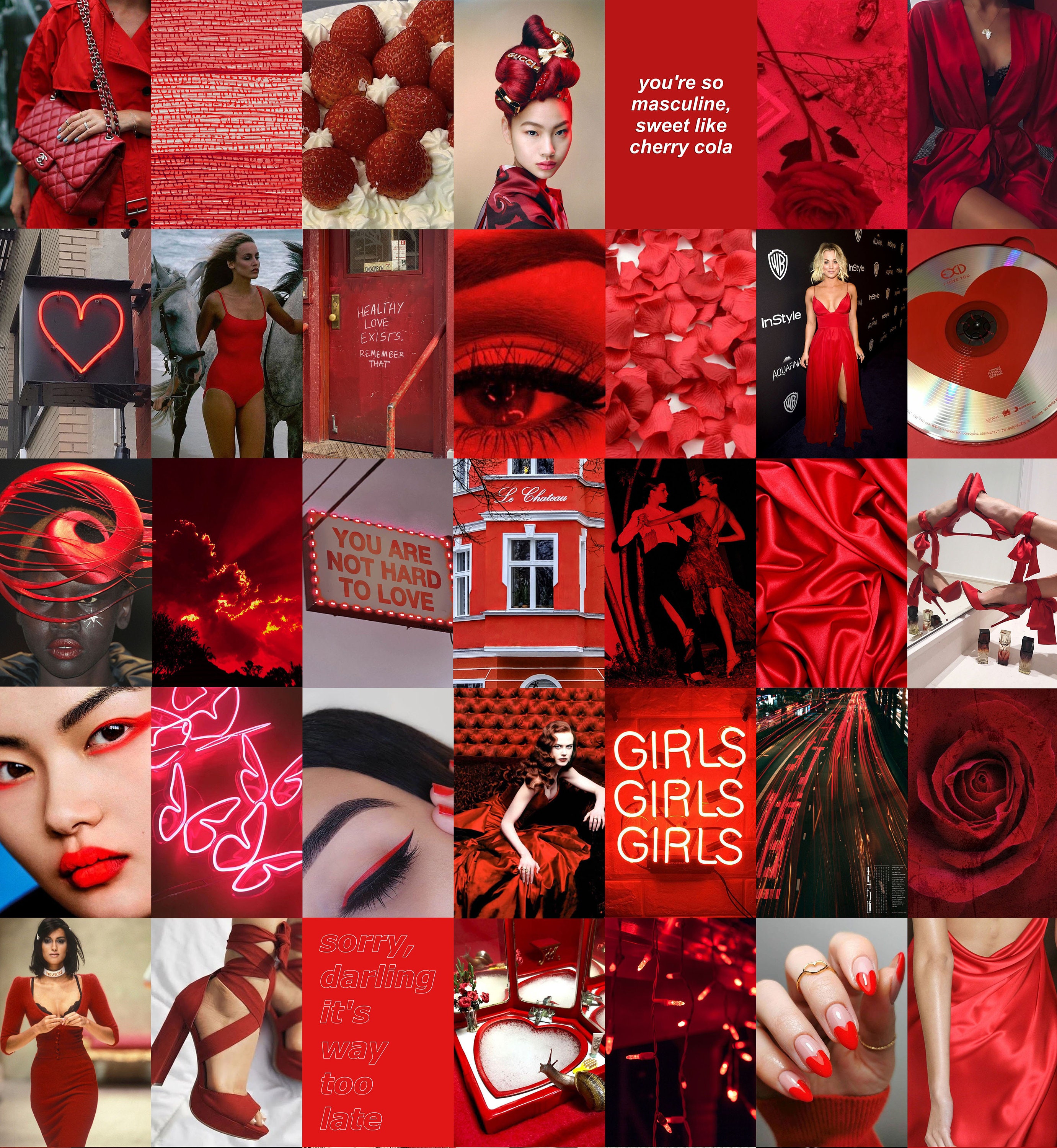 Aesthetic Red Collage Kit 135 PCS Red Valentine's Day - Etsy