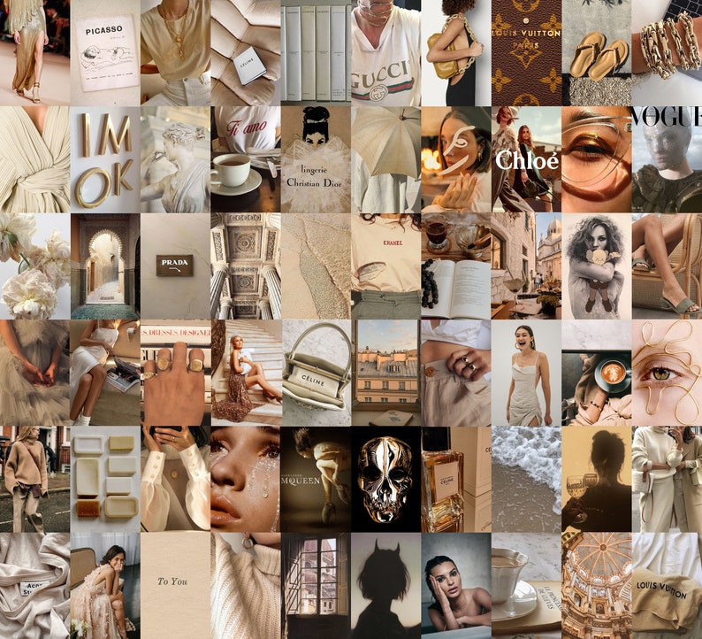 Beige Brown Aesthetic Wall Collage Kit 60 PCS Trendy Neutral - Etsy