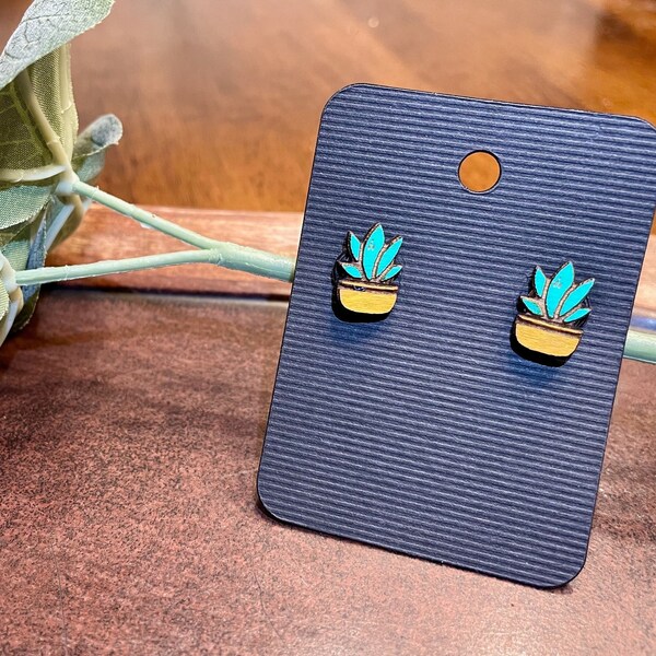 Painted Wood Earrings Etsy