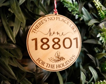 No Place Like Home Zip Code Ornament Personalized