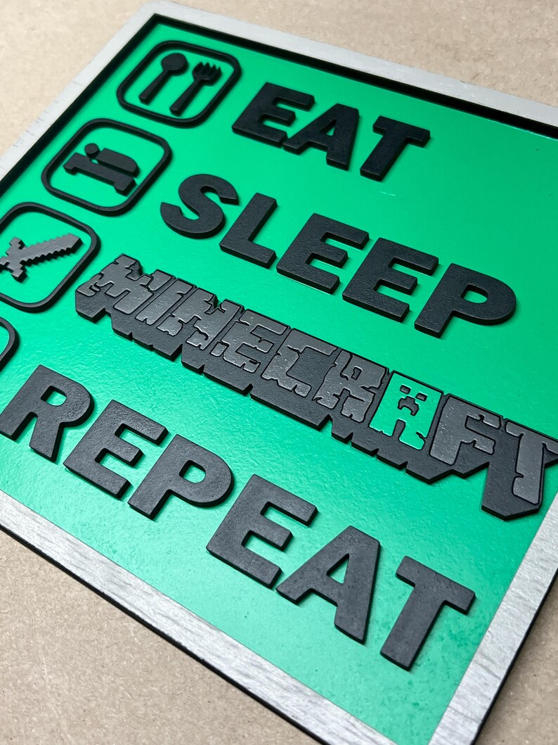 Room Minecraft Sign Handmade Minecraft Wood Sign, Gamer Room Decor - Etsy