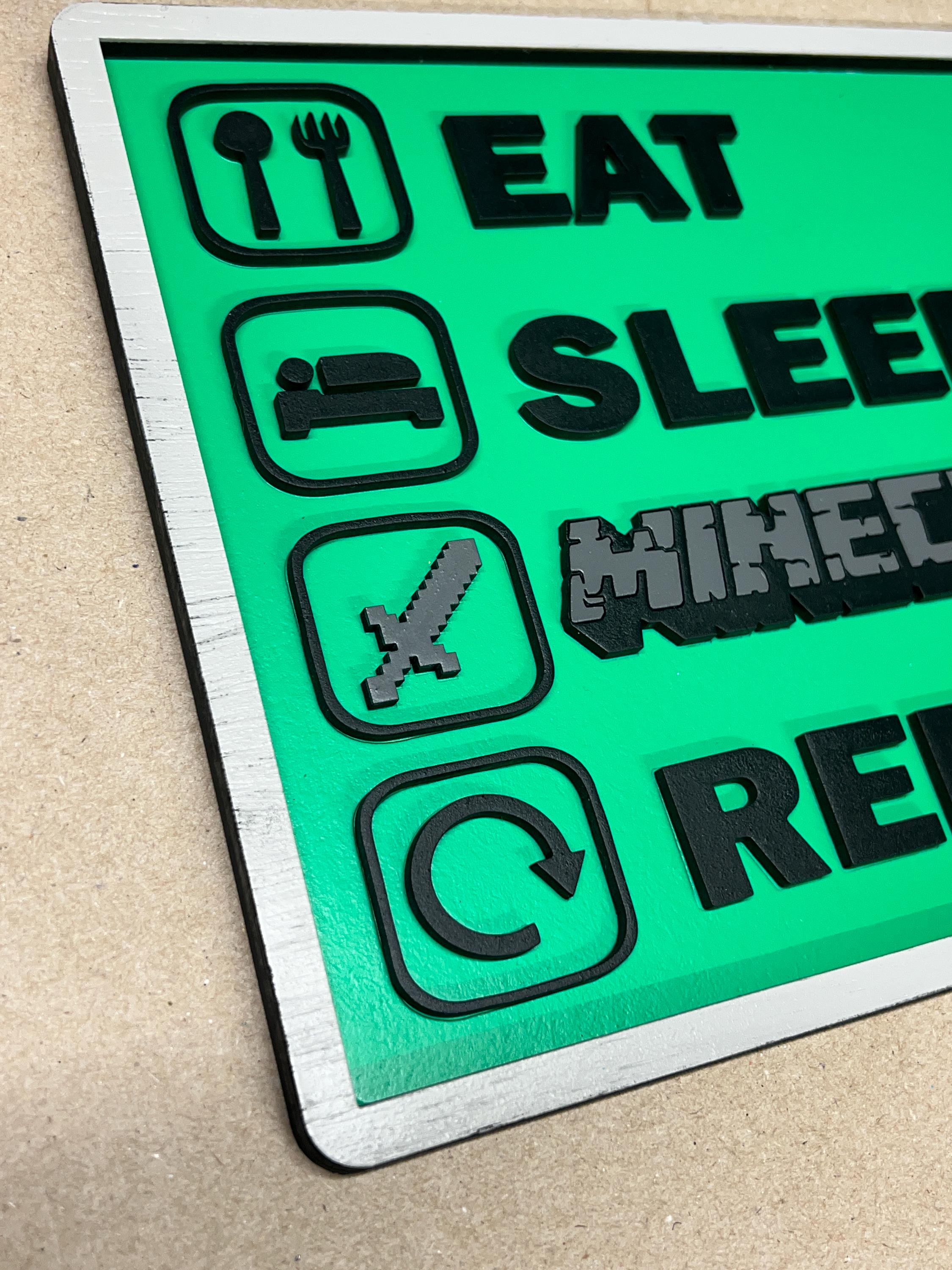 Handmade Minecraft Wood Sign, Gamer Room Decor - Etsy