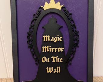 Evil Queen Wood Sign, Disney Villains Decor, Handmade