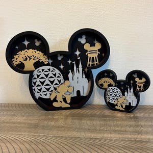 Handmade Disney Parks Wood Sign, Mickey Shelf Sitter