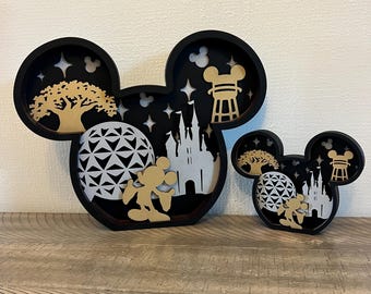 Handmade Disney Parks Wood Sign, Mickey Shelf Sitter