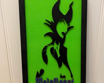 Handmade Maleficent Wood Sign, Disney Villains Wall Decor