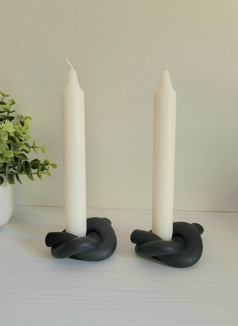 Knot Candle Holder for Taper Candles Coffee Table or Shelf Etsy