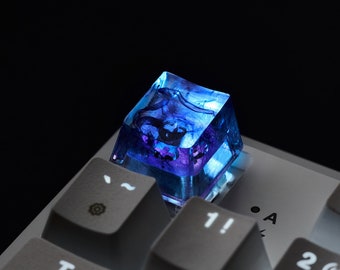 Purple Artisan Keycap: Handmade Backlit OEM Profile