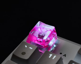 Handmade Pink Artisan Keycap: Backlit OEM Profile, Cherry MX Keyboard
