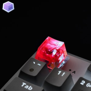Handgefertigte Artisan-Tastenkappe: Oranges Resin Profil, Cherry MX mit Hintergrundbeleuchtung