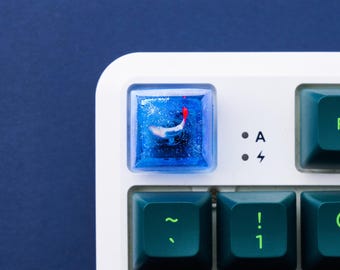 Koi Fish Artisan Keycap: Handmade Resin, Keycap, Gift Keycaps, SA Profil