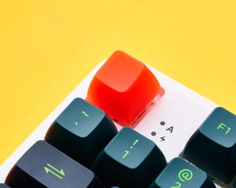 Handmade Neon Orange Artisan Keycap - Cherry MX, Resin Epoxy