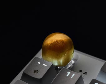 Gold Dom Artisan Keycap Backlit Handmade  DOM Profile, Cherry MX Keyboard