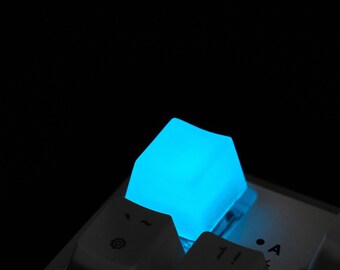 Artisan Turquoise Keycap: Handmade Glowing Backlit Cherry MX Keycaps