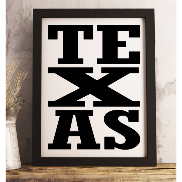 Framed Texas subway sign print, Texas bus scroll poster, Texas art decor, available in several colors and sizes