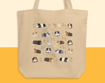 Guinea Pig Tote Bag, Guinea Pig Bag, Guinea Pig Gift, Guinea Pig Owner Gift, Guinea Pig Book Bag, Library Bag, Cute Animal Tote, Kids Tote