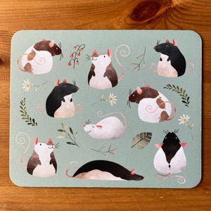 Tappetino per mouse con topi carini, Tappetino per mouse con topi, Tappetino per mouse carino, Ufficio in casa, Accessori da scrivania, Regalo per amanti dei topi, Topi domestici carini, Regalo con stampa di topi, Topi eleganti