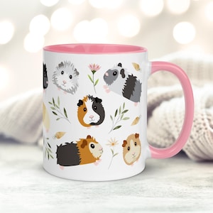 Guinea Pig Mug with Pink Handle