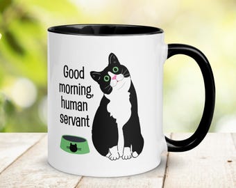 Tuxedo Cat Coffee Mug: Personalised Gift for Cat Owners