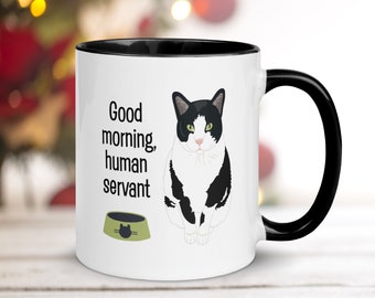 Tuxedo Cat Mug, Black and White Cat Gift, Funny Cat Coffee Cup, Gifts for Cat Lovers, Cat Mum Gift, Cat Dad Gift, Gift from the Cat