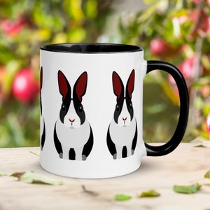 Dutch Rabbit Mug - Cute Bunny Lover Gift, Easter Coffee Cup, Rabbit Decor, Hot Chocolate Mug, Christmas or Birthday Gift for Rabbit Owners