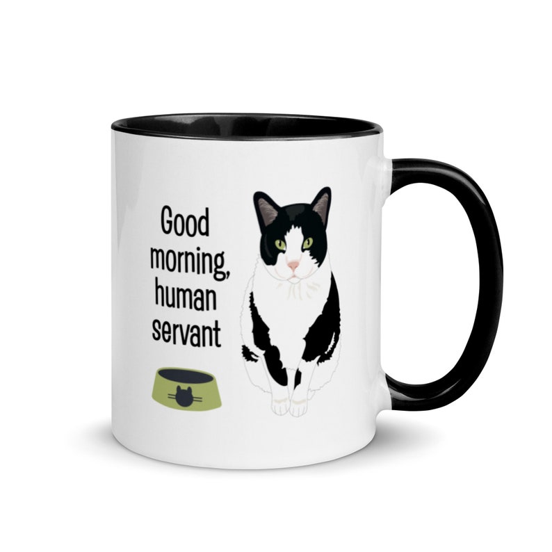 Tuxedo Cat Mug Black and White Cat Gift Funny Cat Coffee Etsy