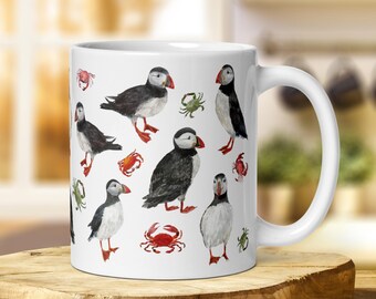Puffin Mug, Coastal Coffee Cup for Nature Lovers
