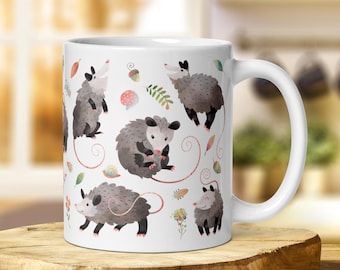 Mok opossum: opossumcadeau, Cottagecore-koffiekop