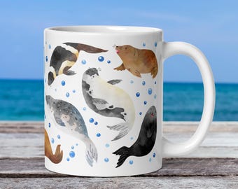 Mug Seal, tasse à café animal marin pour les amoureux de l'océan