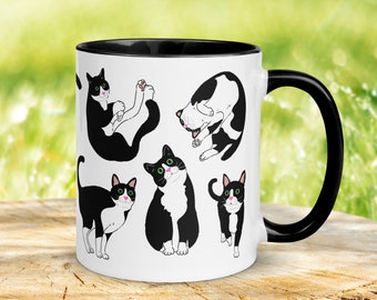 Tuxedo Cat Mug: Black and White Cat Owner Gift