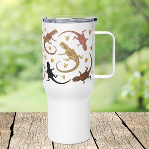 Bearded Dragon Travel Mug, 25 oz Insulated Travel Mug with Reptiles, Stainless Steel Mug for Car, Lizard Coffee Cup