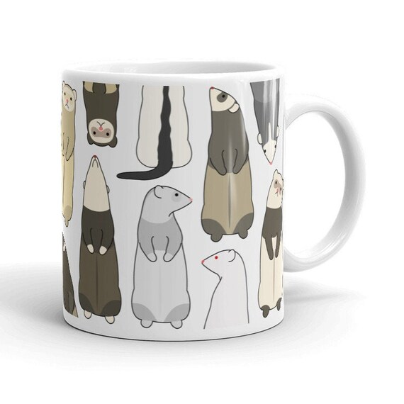 Ferret Mug Cute Animal Mug Ferret Lover Gift Ferret Etsy