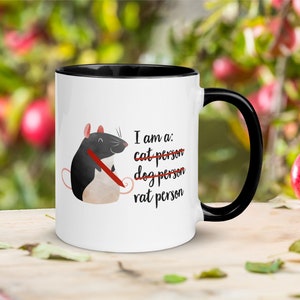 I Am a Rat Person Mug, Gift for Rat Owners, Rat Moms & Dads, and Pet Rat Fans, Cute Rat Coffee Cup for Rat Owners