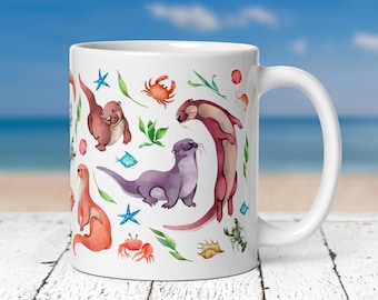 Sea Otter Mug: Otter Lover Gift, Marine Animal Coffee Cup for Ocean Lovers