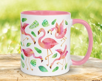 Pink Flamingo Mug: Flamingo Gift, Tropical Bird Coffee Cup