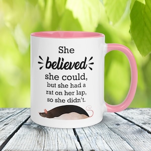 Rat Lover&#39;s Coffee Mug, Gift for Pet Rat Owners, Funny Rat Mug with Fancy Rat, Unique Rat Decor, Rat Mischief